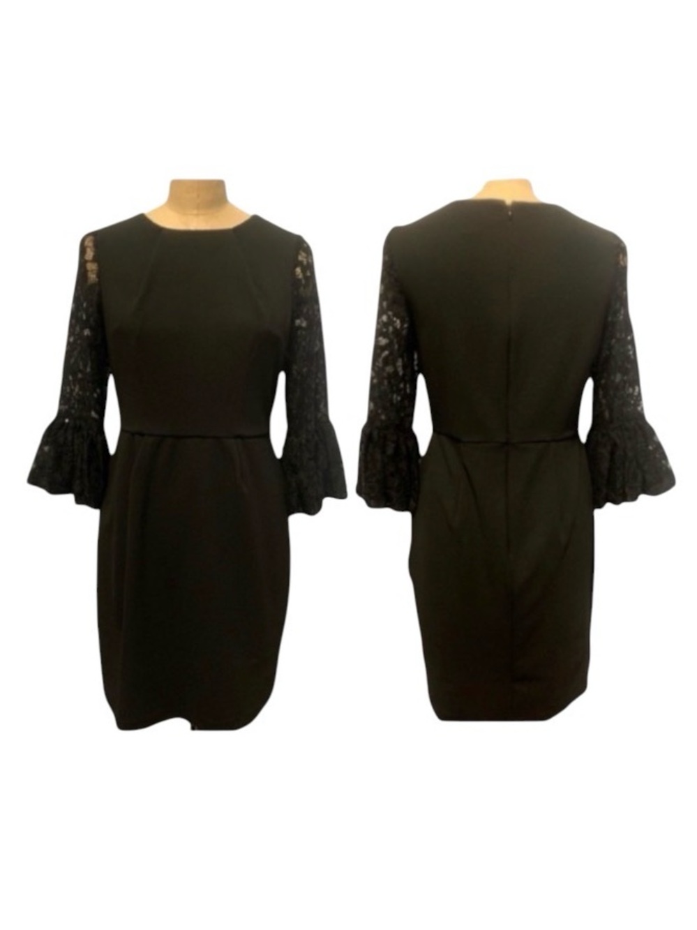 Scarlett black Dress Nwt LBD Lace sleeves with sequins size 8 modest - Picture 2 of 8